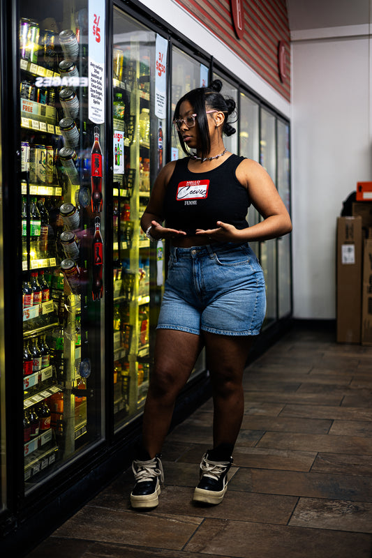 Ceevic Femme Name Tag Crop Top