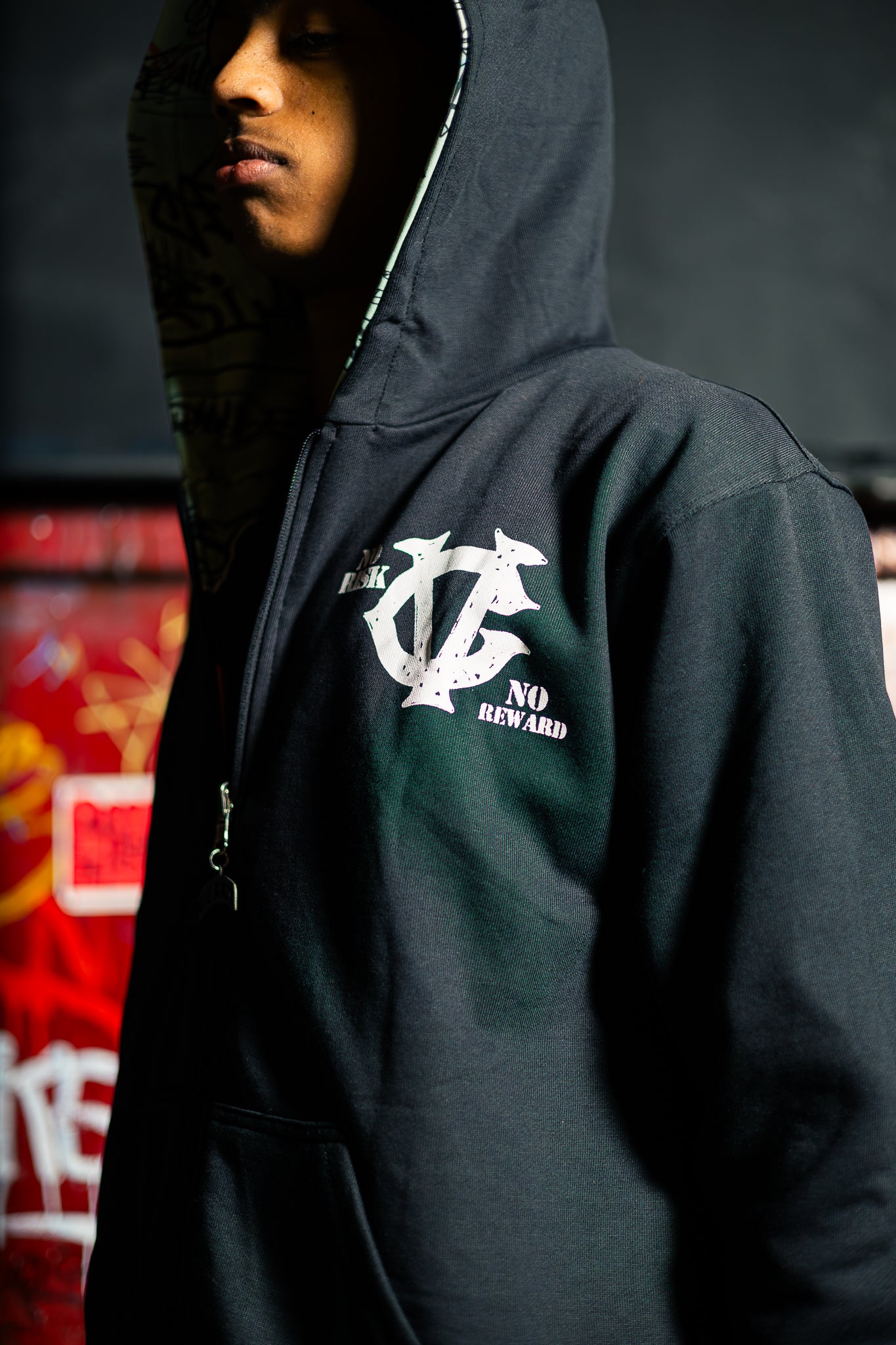 Calligraphy Art Reversible Zip Up