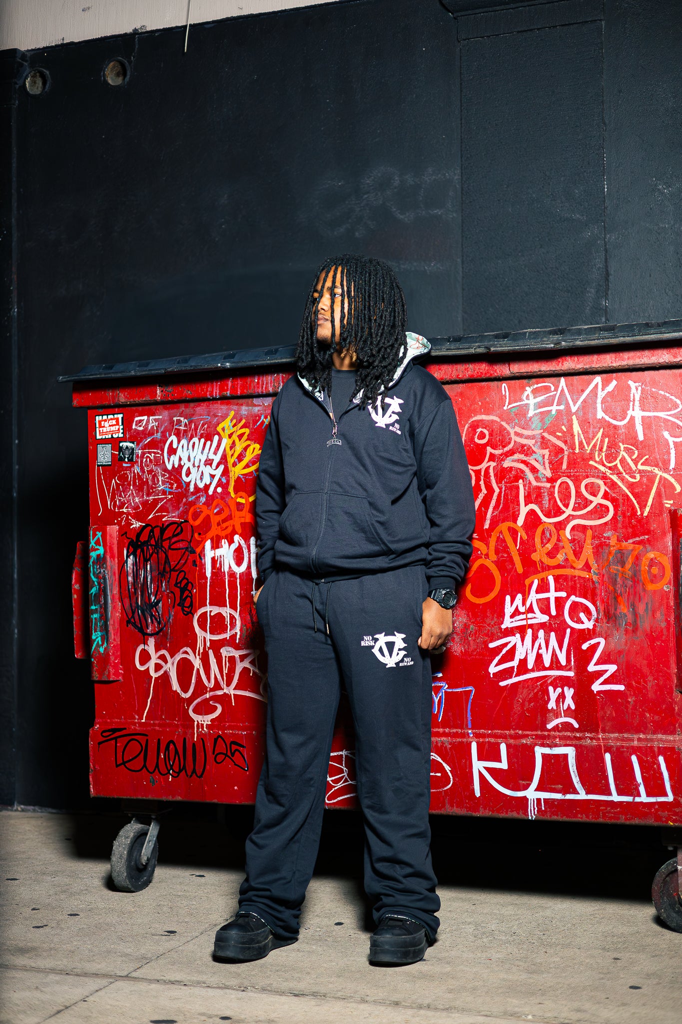 Calligraphy Art Reversible Zip Up