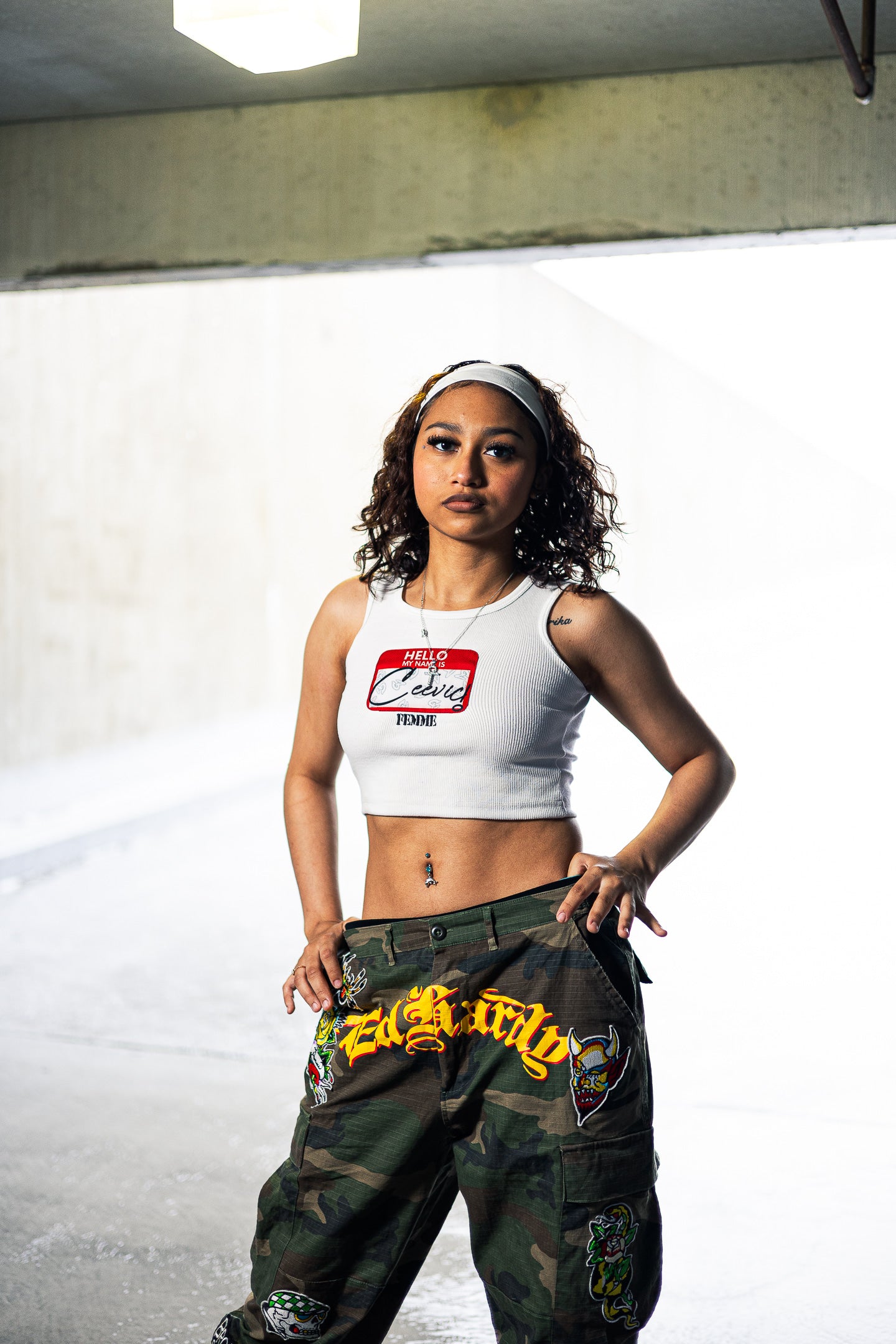 Ceevic Femme Name Tag Crop Top