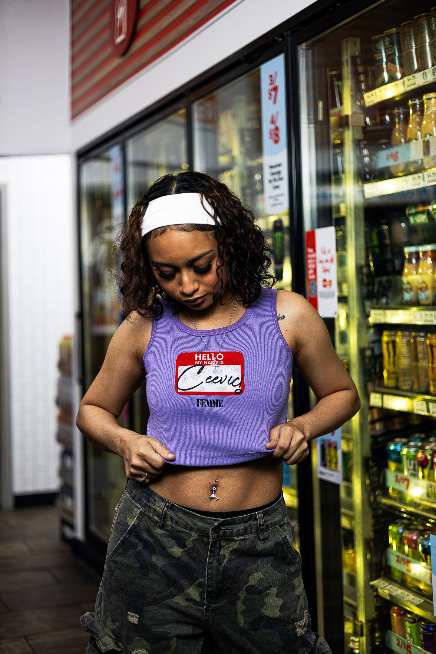 Ceevic Femme Name Tag Crop Top